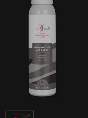 Pink Zebra Midnight Ice Odor Neutralizing Spray — White & Gray